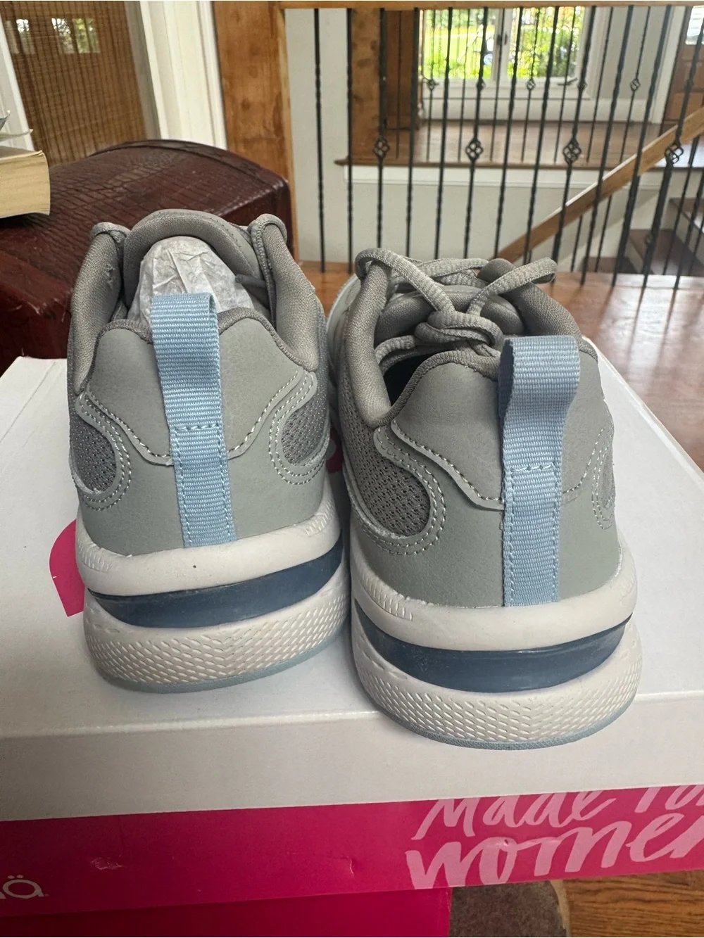 Ryka Brave Light Gray Blue Athletic Walking Sneakers